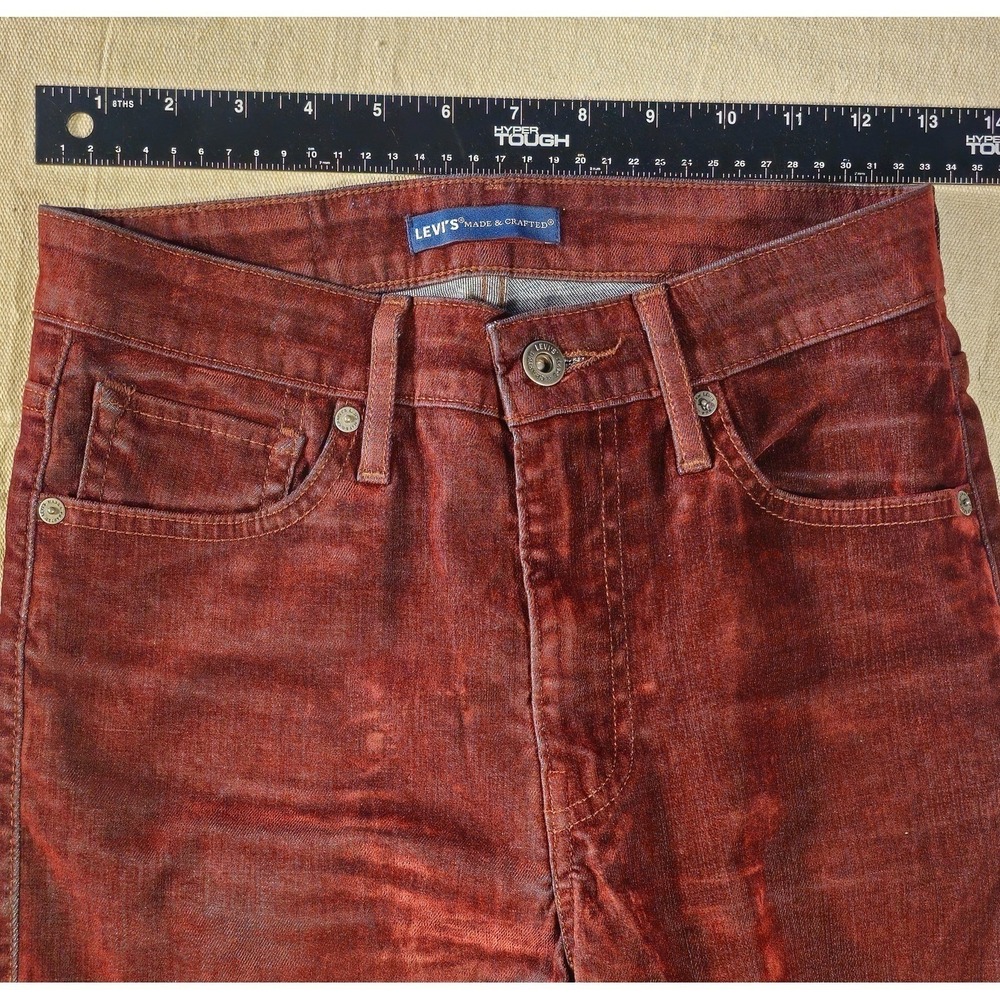 Levi's Made & Crafted Red Velvet 721 Jeans Size 26 Women's RARE - Picture 5 of 9